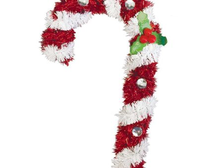 3D Candy Cane Tinsel Decoration 6.50in Online