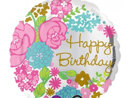 Botanical Birthday Foil Balloon 18in Online