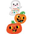 Happy Ghost & Pumpkin Stack SuperShape Balloon 55x93cm on Sale