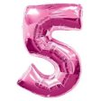 Number 5 Pink Foil Balloon 63x86cm Fashion