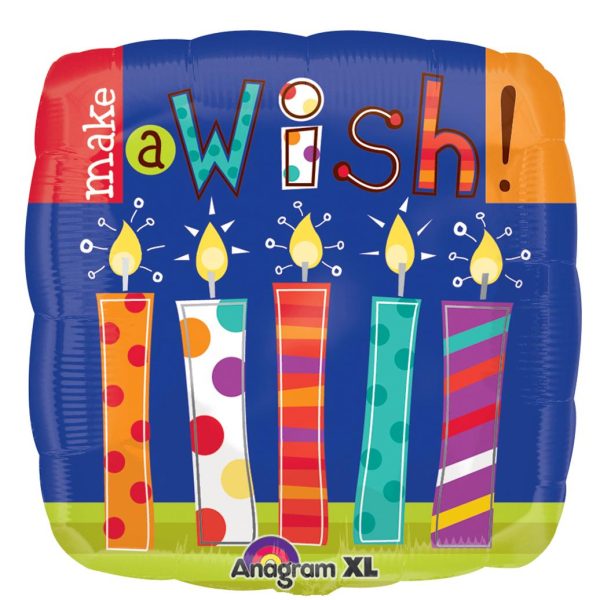 Make A Wish Candles Foil Balloon 18in Supply