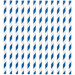 Royal Blue Paper Straws 24pcs on Sale