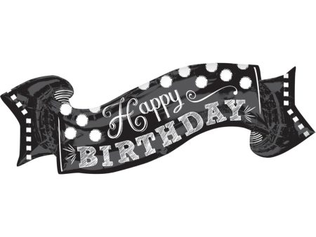 Black & White Chalkboard Birthday SuperShape Balloon Online now