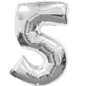 Number 5 Silver Foil Balloon 63x86cm Online now