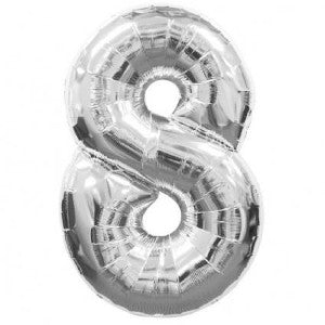 Number 8 Silver Foil Balloon 58x86cm Online Sale