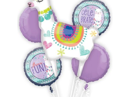 Llama Fun Balloon Bouquet 5pcs For Cheap