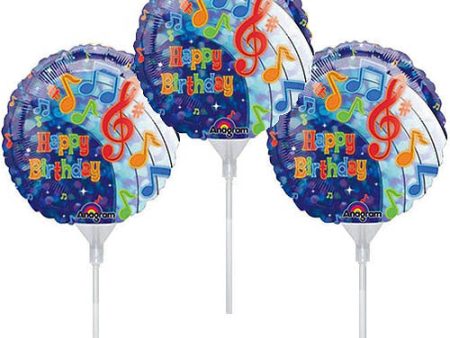 Party Tunes Birthday EZ-Fill Foil Balloons 9in, 3pcs Discount