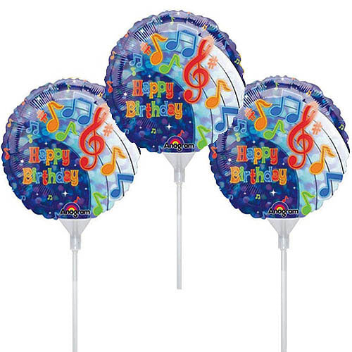 Party Tunes Birthday EZ-Fill Foil Balloons 9in, 3pcs Discount