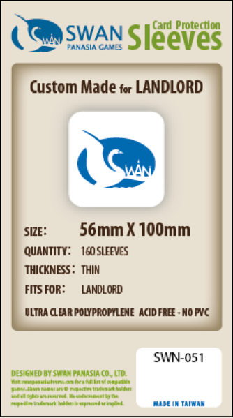 SWAN Sleeves - Card Sleeves (56 x 100mm) - 160 Pack, Thin Sleeves - Landlord Cheap